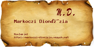 Markoczi Dionízia névjegykártya